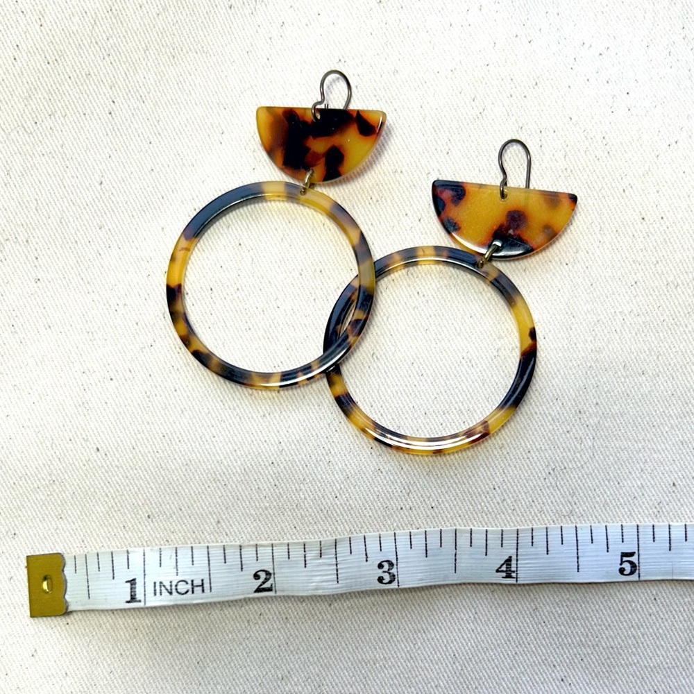 Tortoise Shell Hoop Earrings